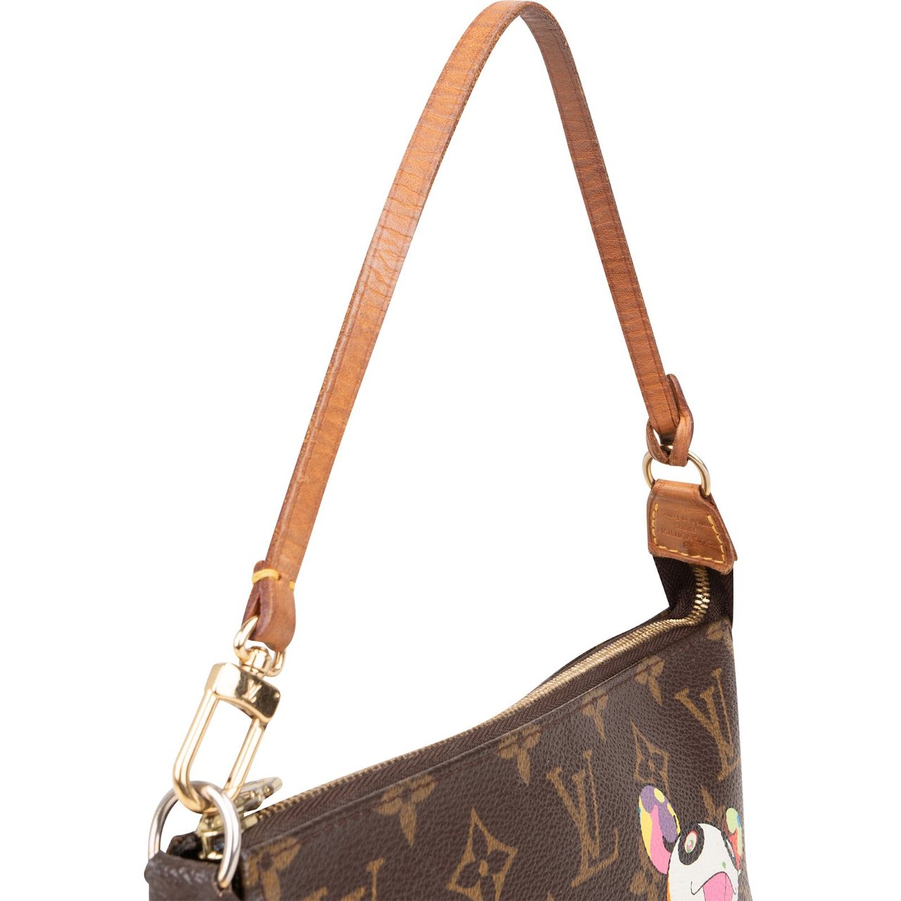 Louis Vuitton Monogram Canvas Limited Edition Takashi Murakami Panda Pochette Accessoires Handbag Bruin
