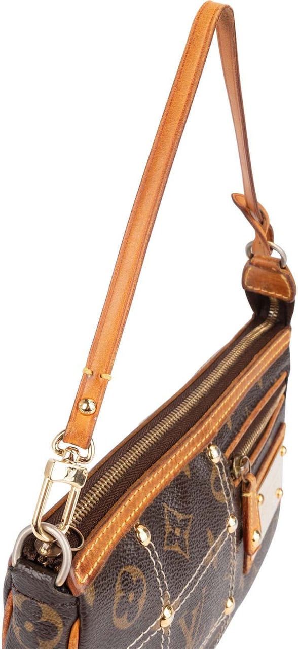 Louis Vuitton Louis Vuitton Monogram Canvas Limited Riveting Pochette Accessoires Handbag Bruin
