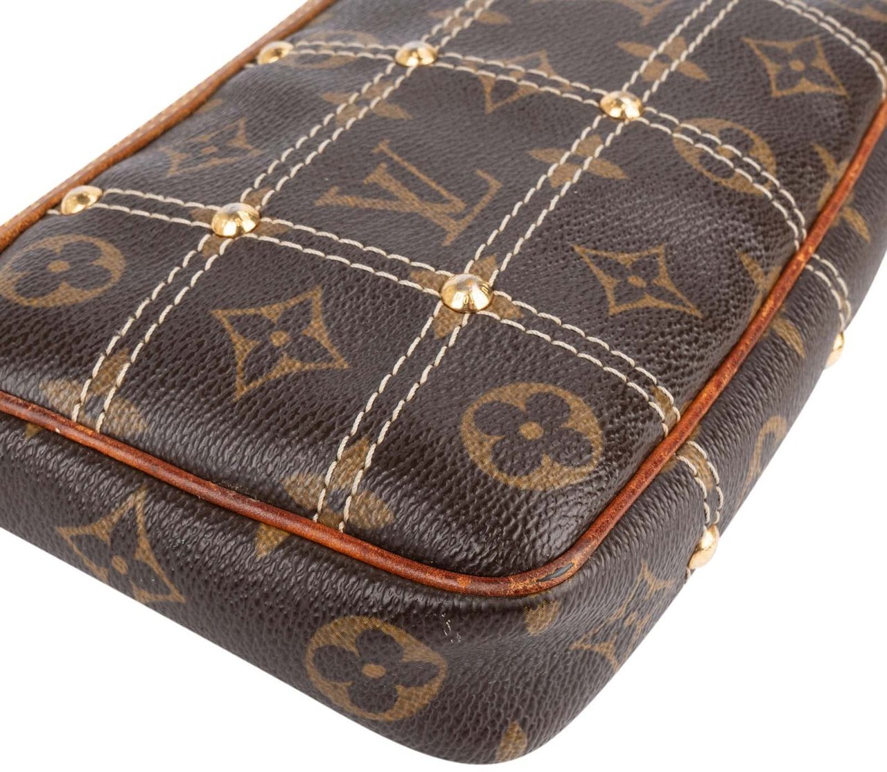 Louis Vuitton Louis Vuitton Monogram Canvas Limited Riveting Pochette Accessoires Handbag Bruin