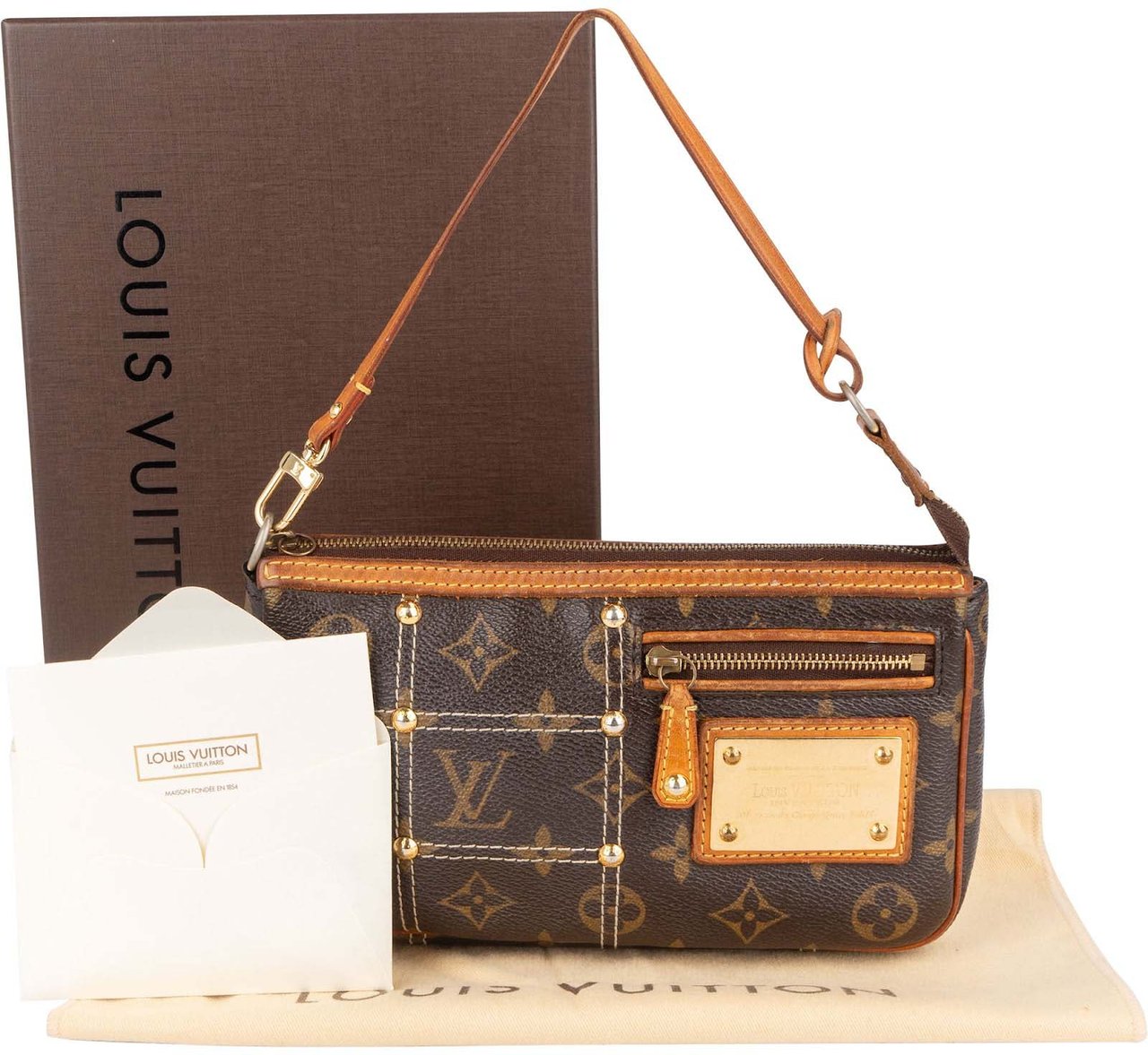 Louis Vuitton Louis Vuitton Monogram Canvas Limited Riveting Pochette Accessoires Handbag Bruin