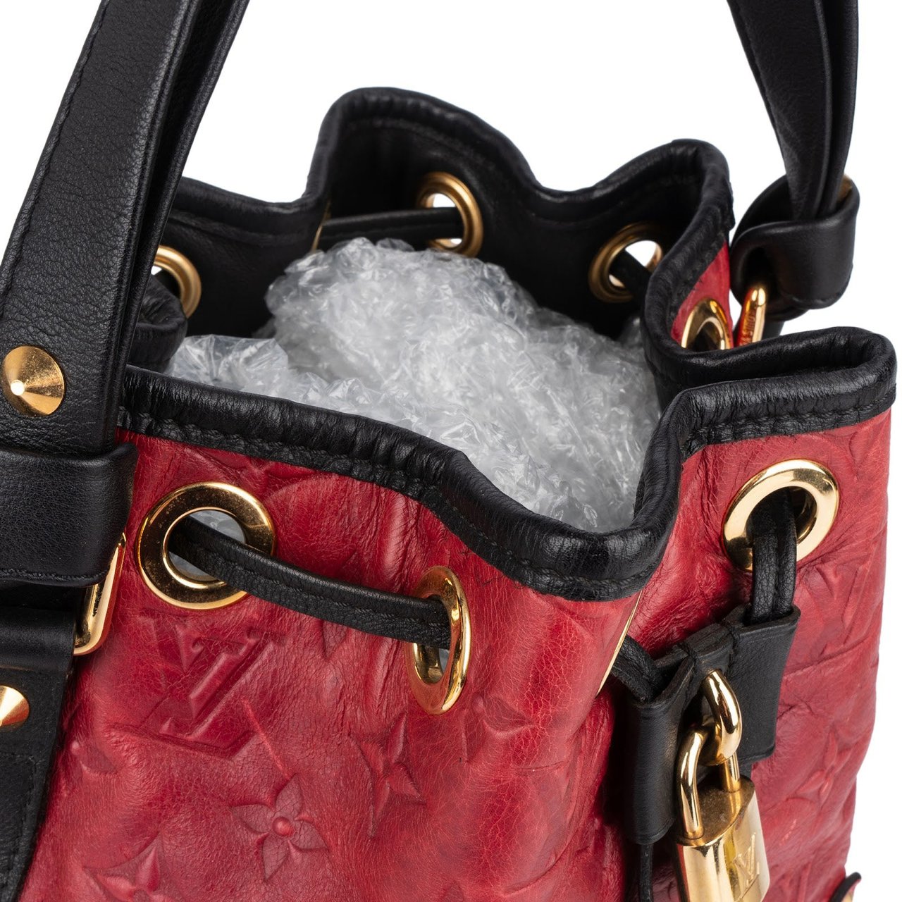 Louis Vuitton Bicolor Leather Empreinte Monogram Limited Double Jeu NéoNoé Handbag Rood