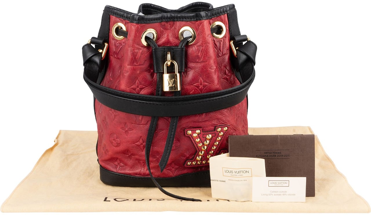 Louis Vuitton Bicolor Leather Empreinte Monogram Limited Double Jeu NéoNoé Handbag Rood