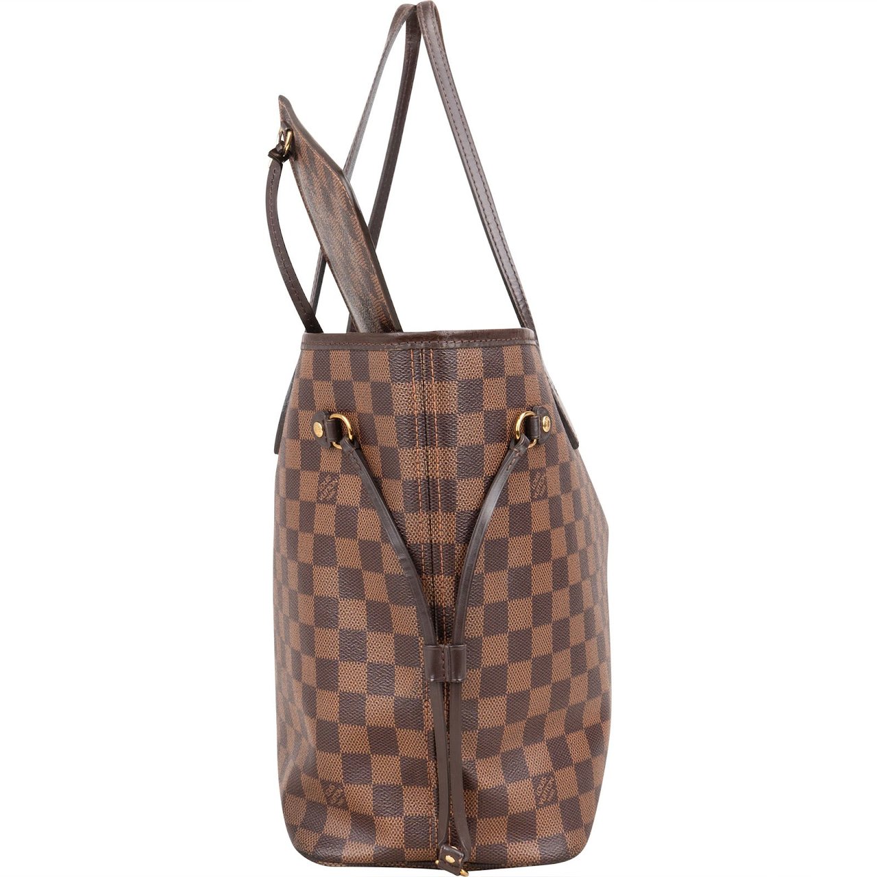 Louis Vuitton Monogram Damier Ebene Neverfull MM Shoulder Bag Bruin