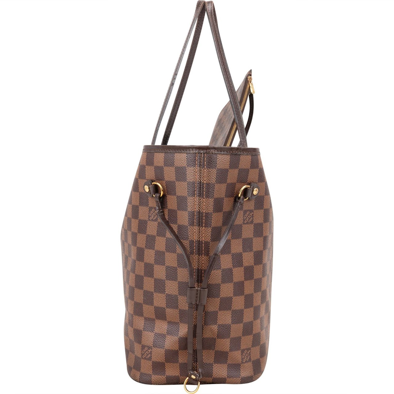 Louis Vuitton Monogram Damier Ebene Neverfull MM Shoulder Bag Bruin