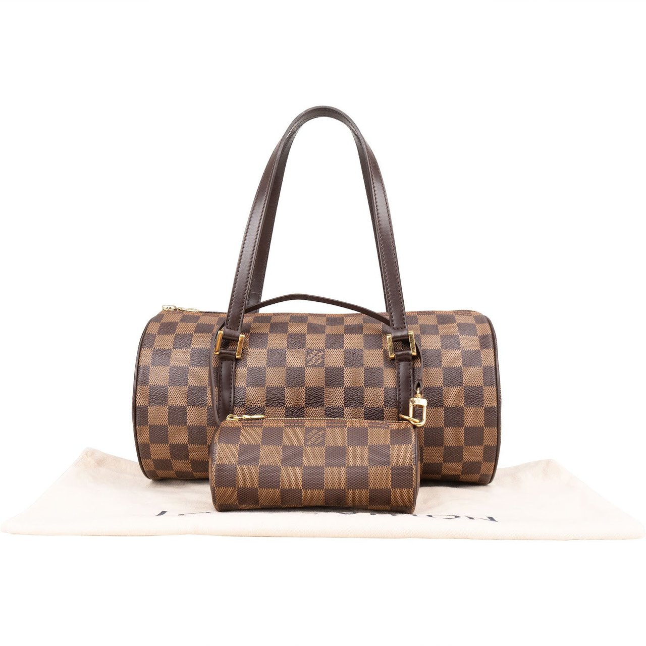 Louis Vuitton Monogram Damier Ebene Canvas Papillon Set Handbag Bruin