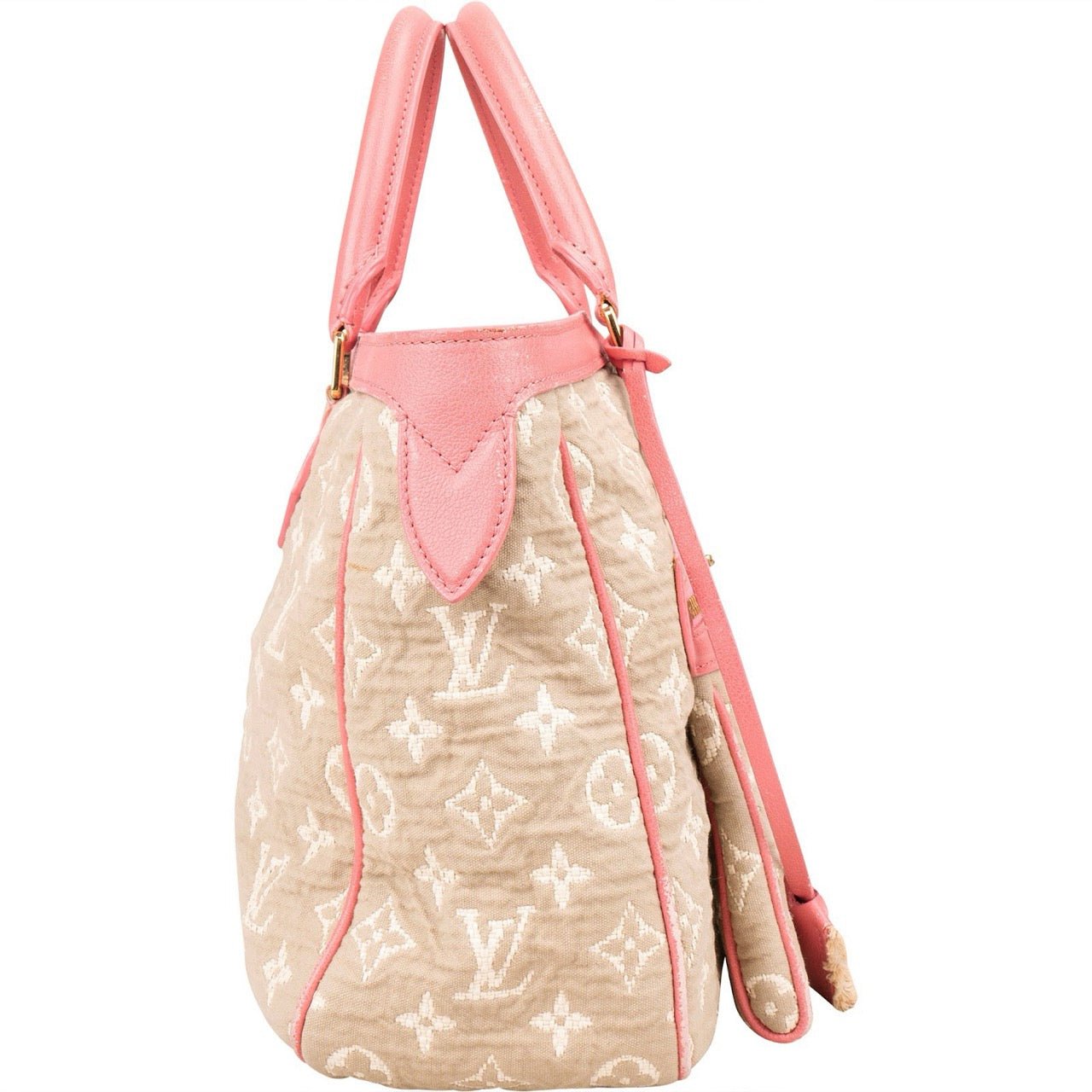 Louis Vuitton Louis Vuitton Denim Monogram Cabas Sabbia MM Handbag Beige