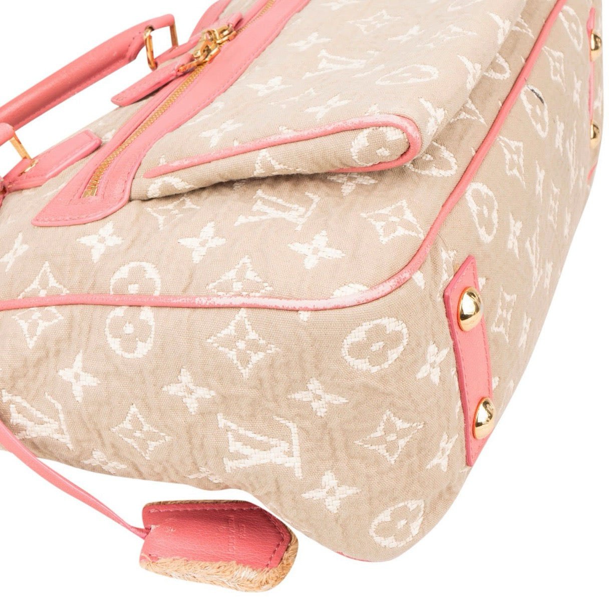 Louis Vuitton Denim Monogram Cabas Sabbia MM Handbag Beige