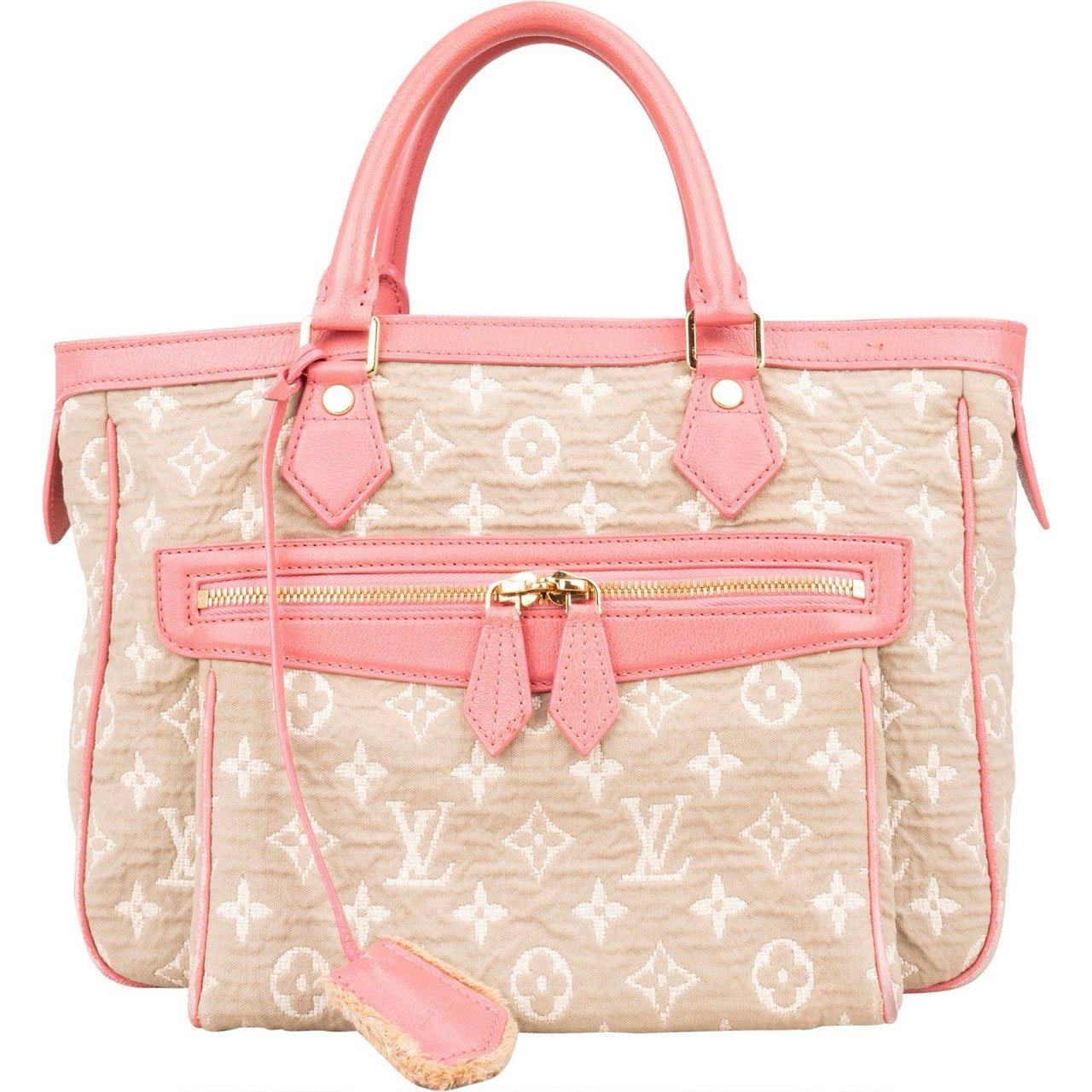 Louis Vuitton Denim Monogram Cabas Sabbia MM Handbag Beige