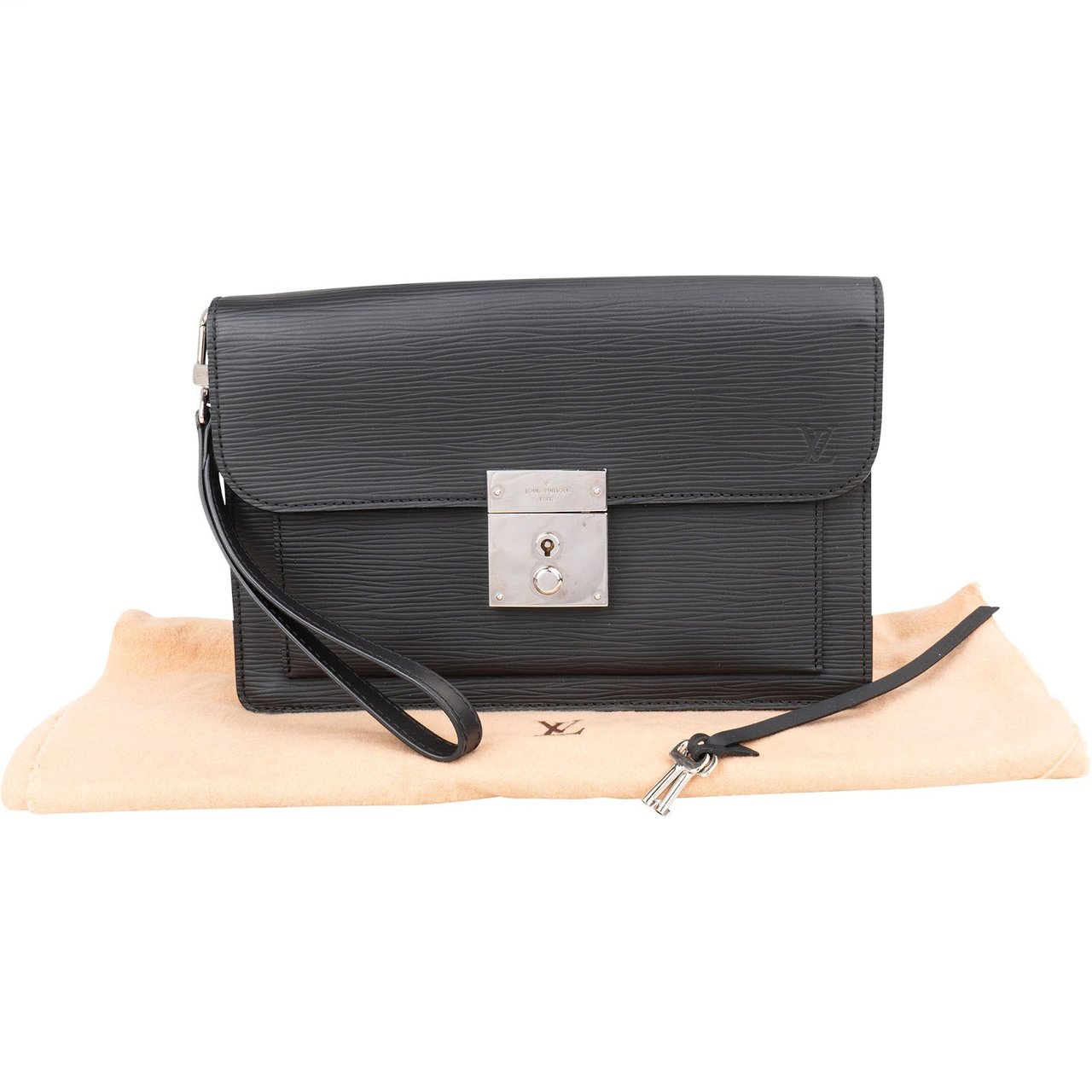 Louis Vuitton Noir Epi Leather Neo Bellaia Clutch Zwart