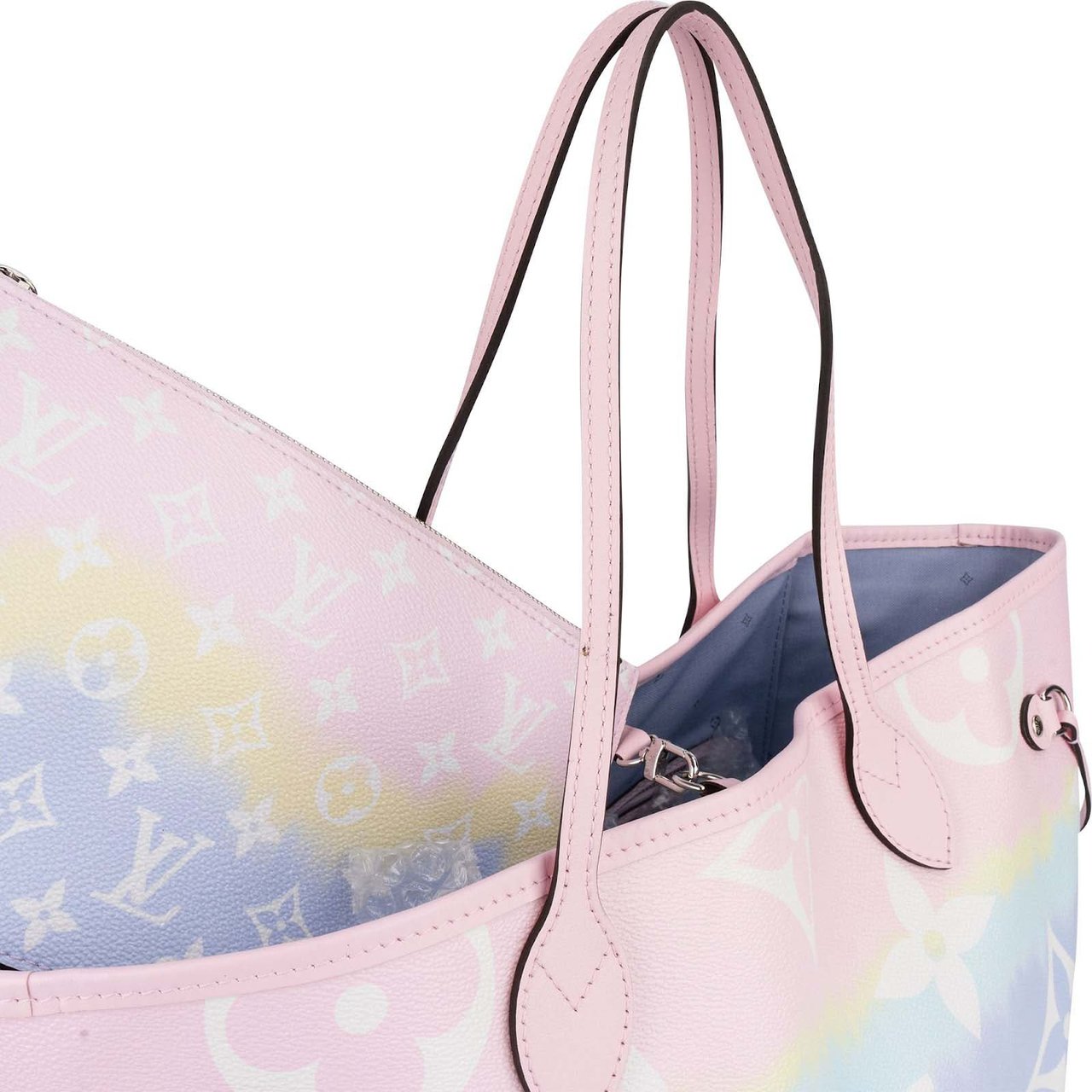 Louis Vuitton Monogram Giant Escale Rainbow Neverfull MM Shoulder Bag Roze