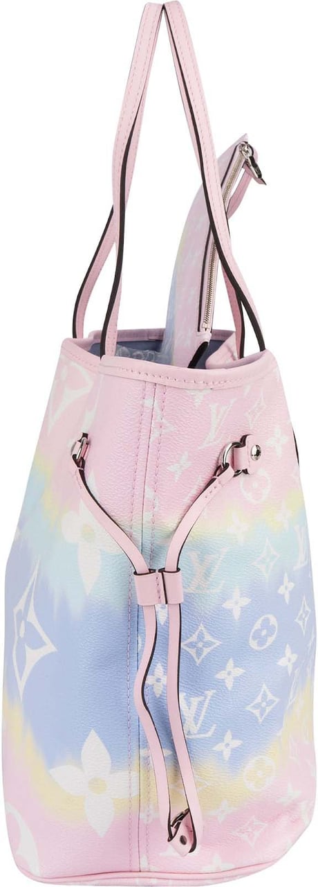Louis Vuitton Monogram Giant Escale Rainbow Neverfull MM Shoulder Bag Roze