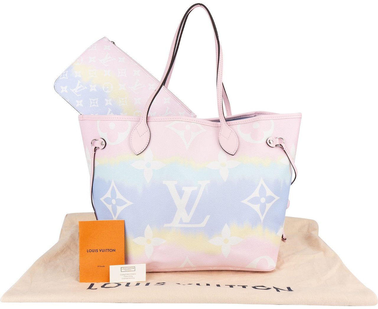 Louis Vuitton Monogram Giant Escale Rainbow Neverfull MM Shoulder Bag Rood