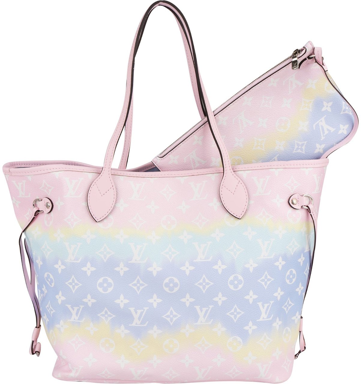 Louis Vuitton Monogram Giant Escale Rainbow Neverfull MM Shoulder Bag Rood