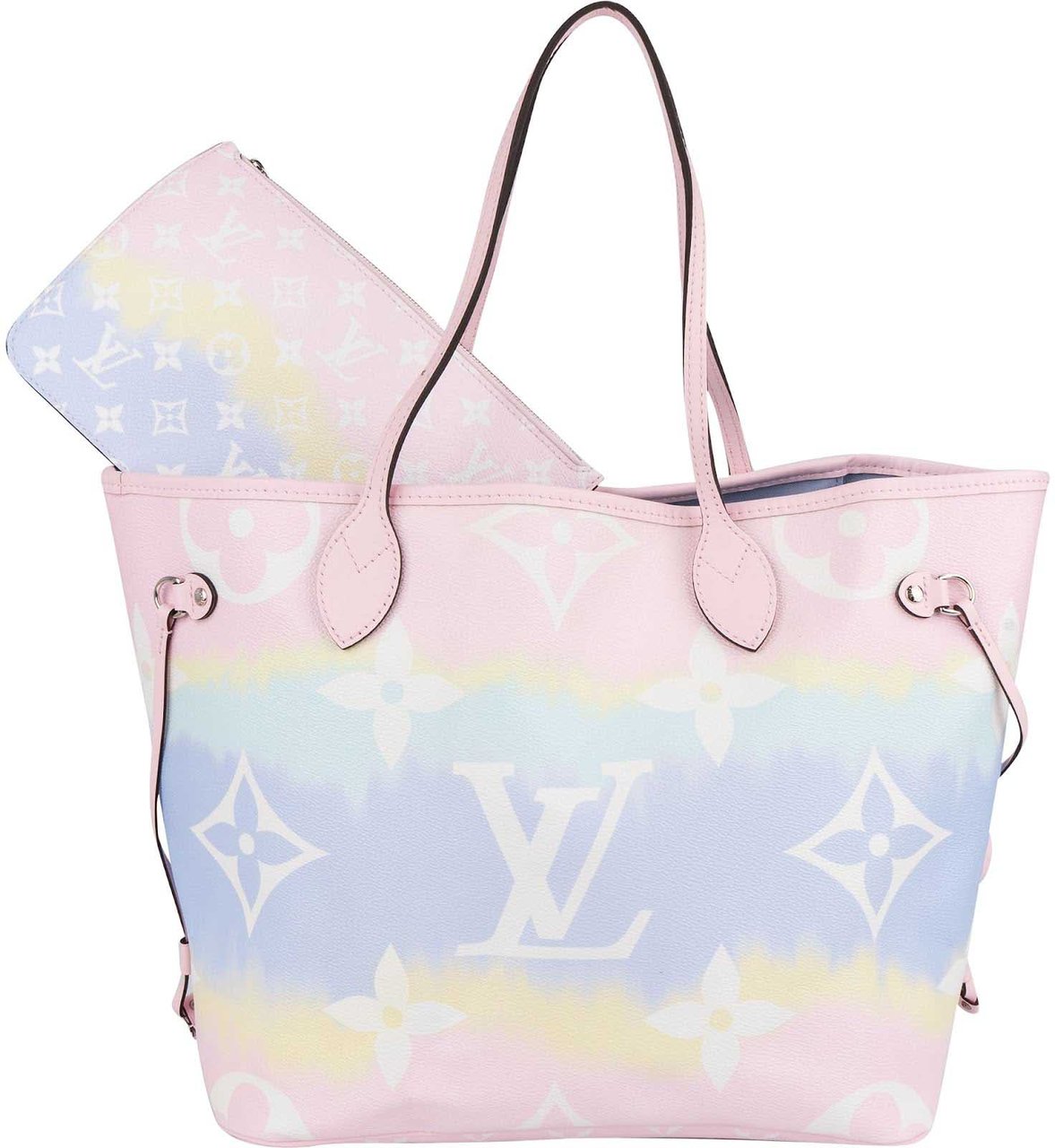 Louis Vuitton Monogram Giant Escale Rainbow Neverfull MM Shoulder Bag Roze