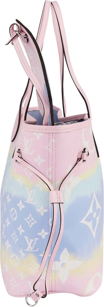 Louis Vuitton Monogram Giant Escale Rainbow Neverfull MM Shoulder Bag Roze