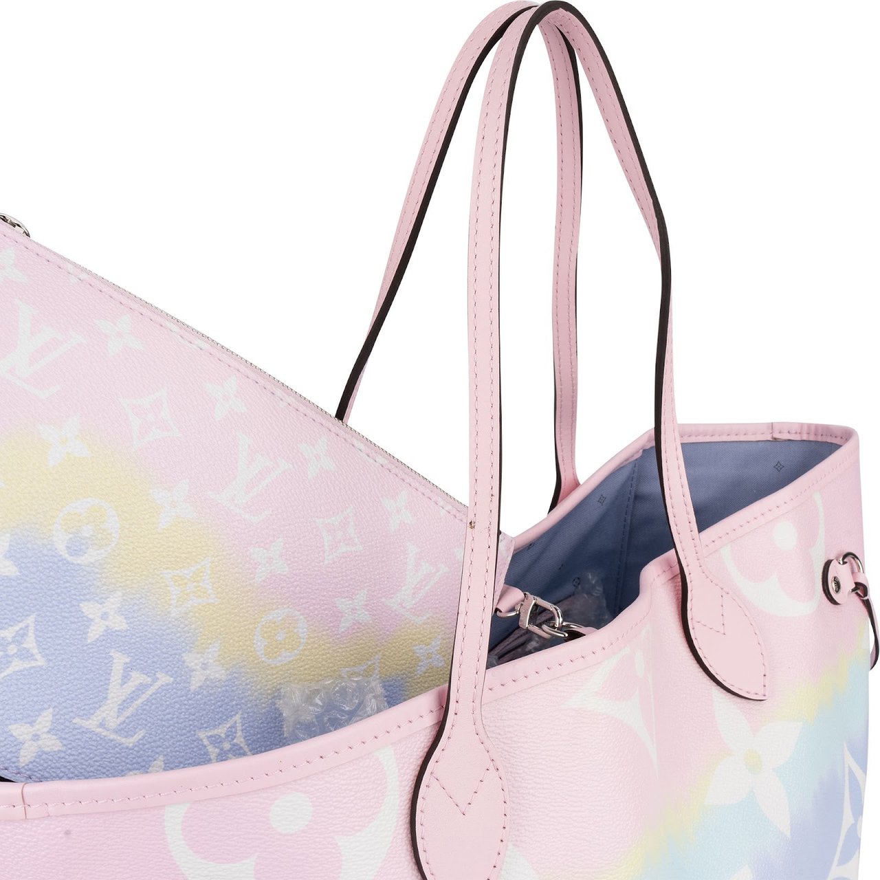Louis Vuitton Monogram Giant Escale Rainbow Neverfull MM Shoulder Bag Rood