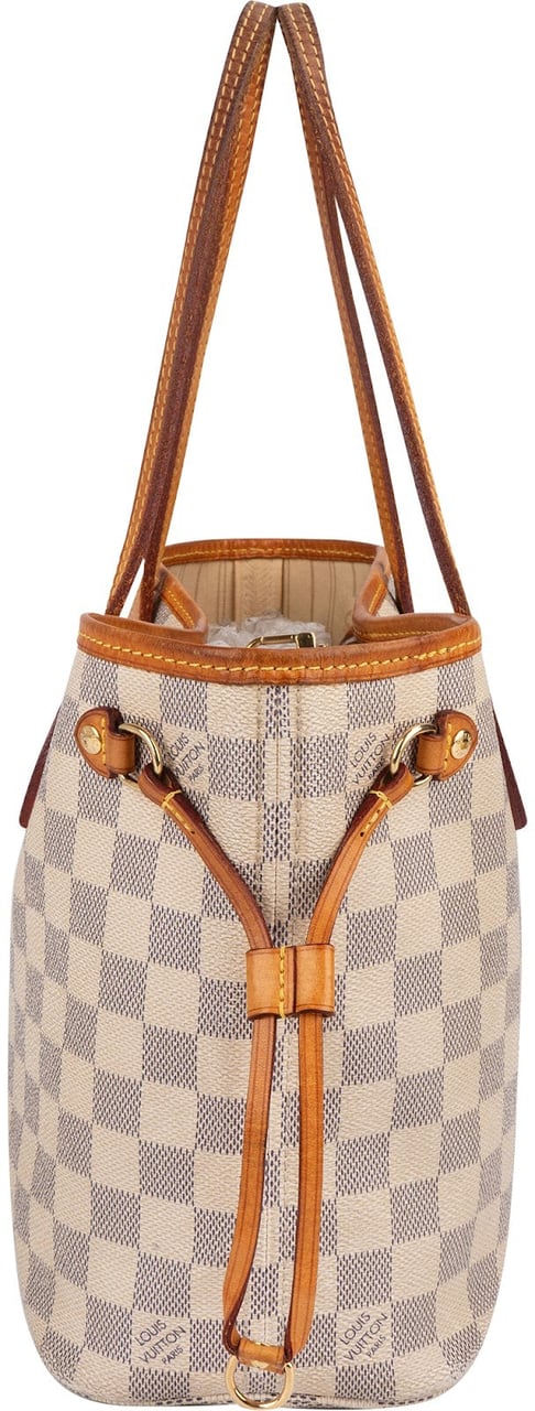 Louis Vuitton Louis Vuitton Monogram Damier Azur Canvas Neverfull PM Handbag Wit