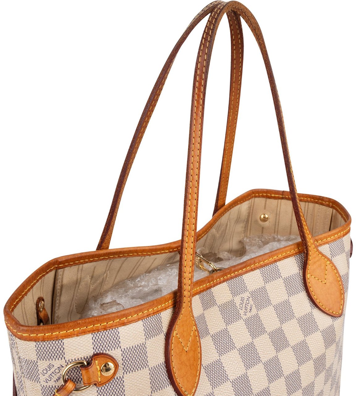 Louis Vuitton Louis Vuitton Monogram Damier Azur Canvas Neverfull PM Handbag Wit