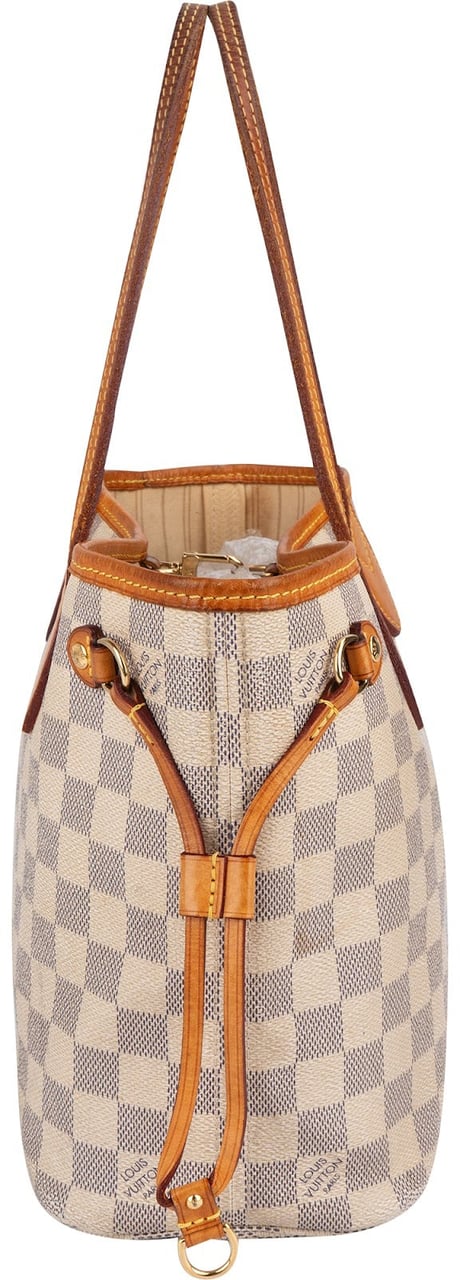 Louis Vuitton Louis Vuitton Monogram Damier Azur Canvas Neverfull PM Handbag Wit