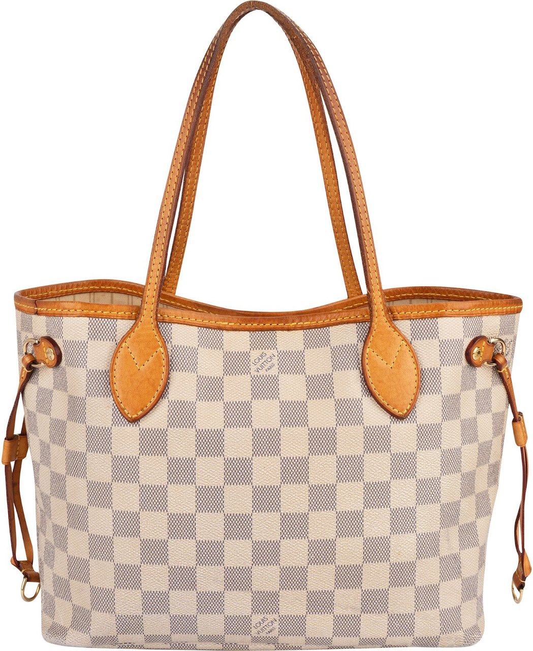 Louis Vuitton Louis Vuitton Monogram Damier Azur Canvas Neverfull PM Handbag Wit