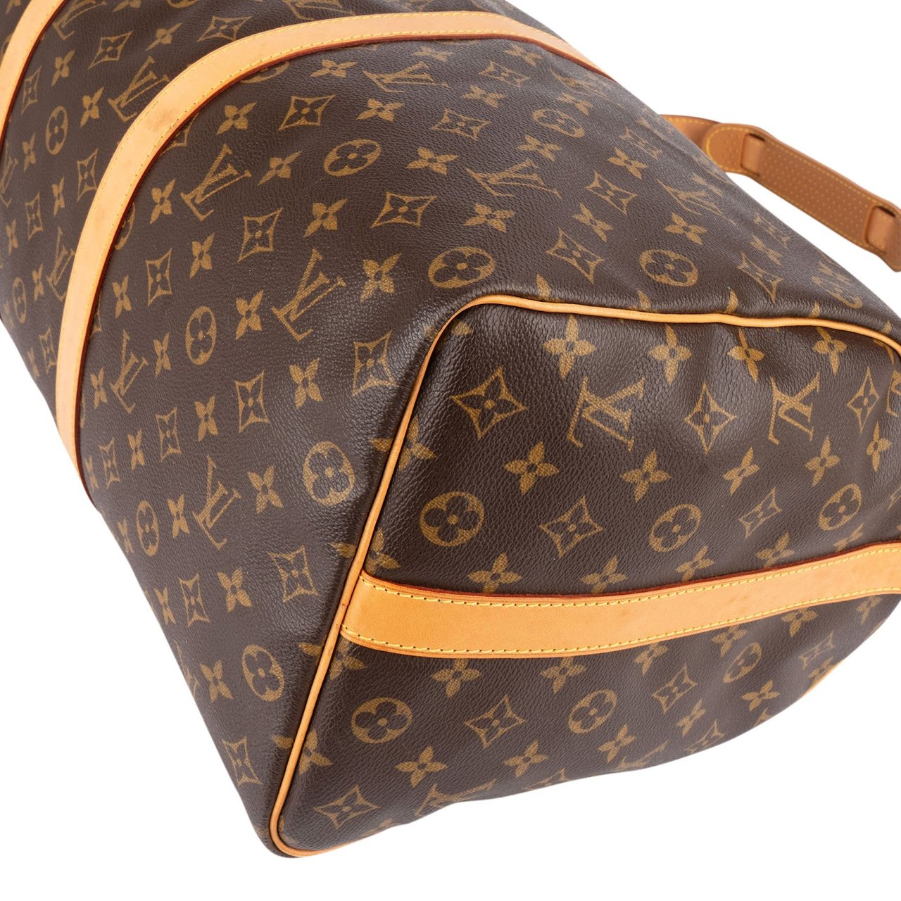 Louis Vuitton Monogram Canvas Keepall 50 Bandoulière Travel Bag Bruin