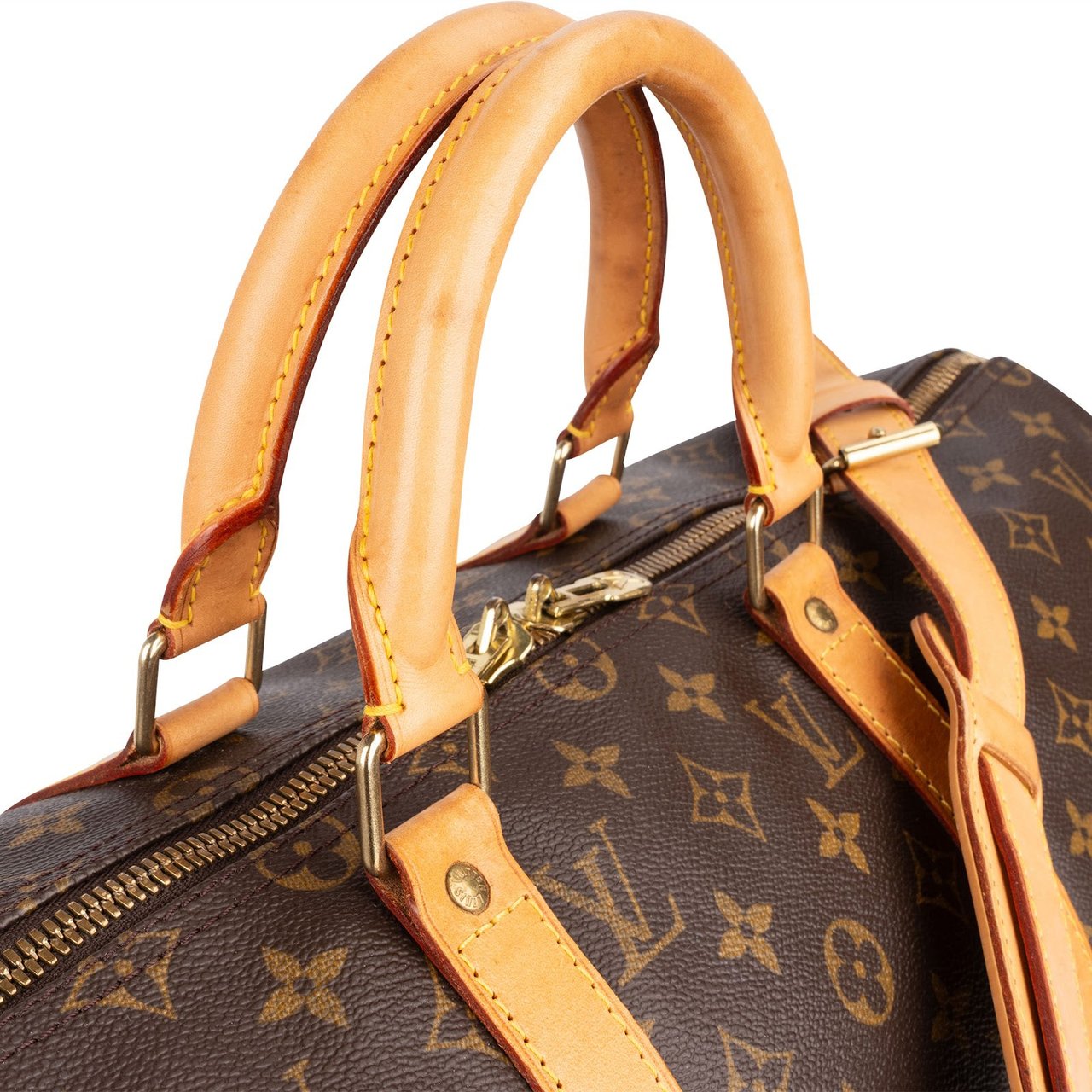 Louis Vuitton Monogram Canvas Keepall 50 Bandoulière Travel Bag Bruin