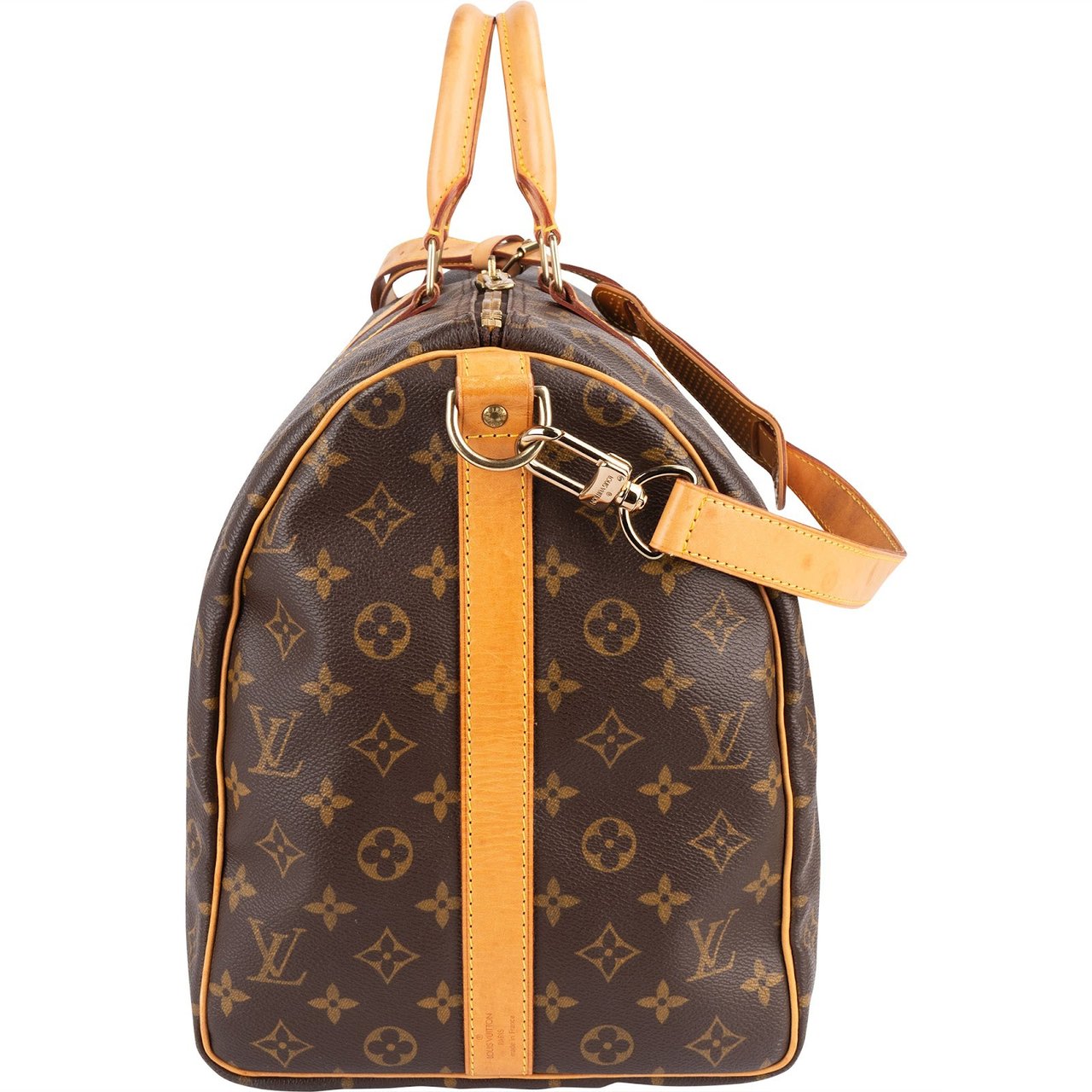 Louis Vuitton Monogram Canvas Keepall 50 Bandoulière Travel Bag Bruin