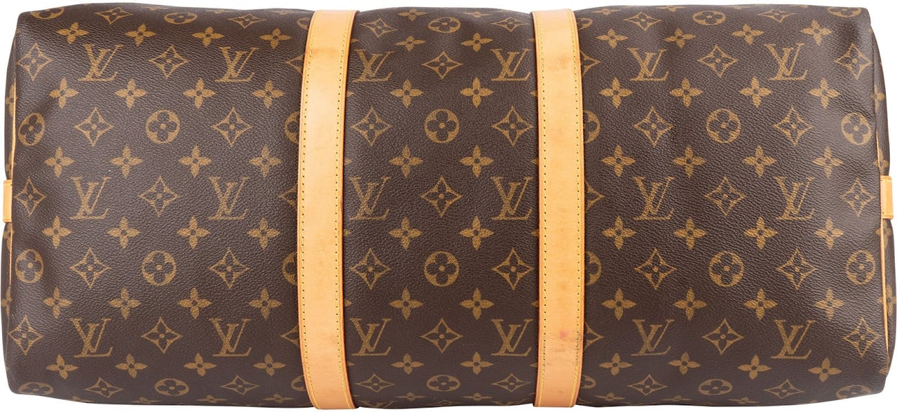 Louis Vuitton Monogram Canvas Keepall 50 Bandoulière Travel Bag Bruin