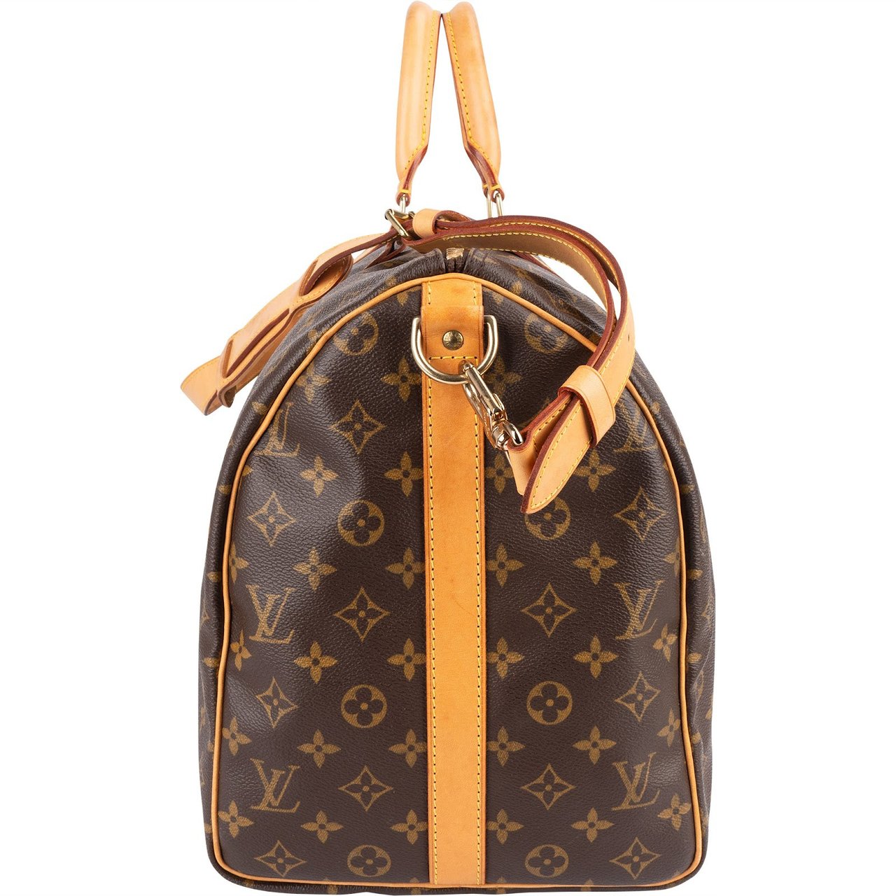 Louis Vuitton Monogram Canvas Keepall 50 Bandoulière Travel Bag Bruin