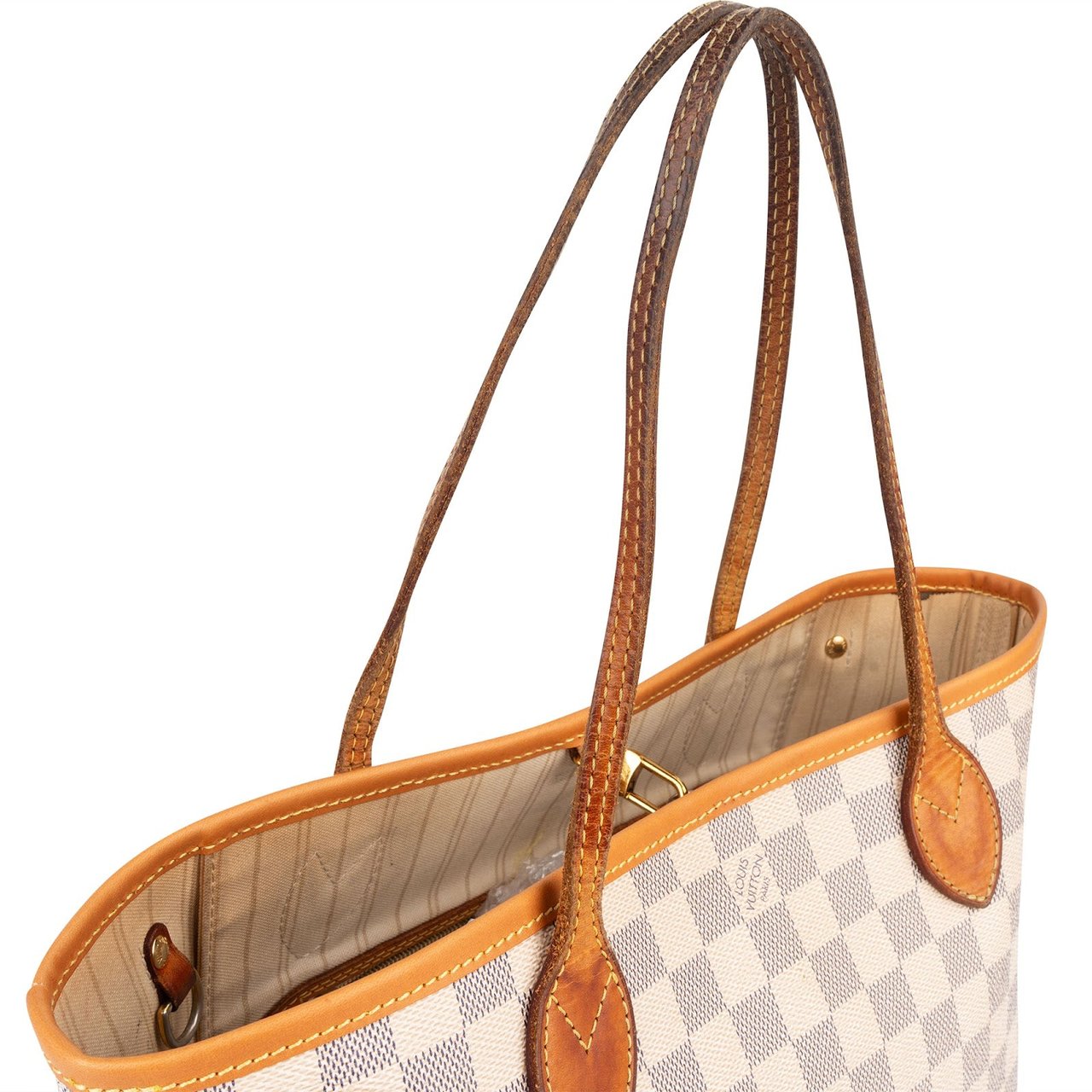 Louis Vuitton Louis Vuitton Monogram Damier Azur Neverfull PM Handbag Wit