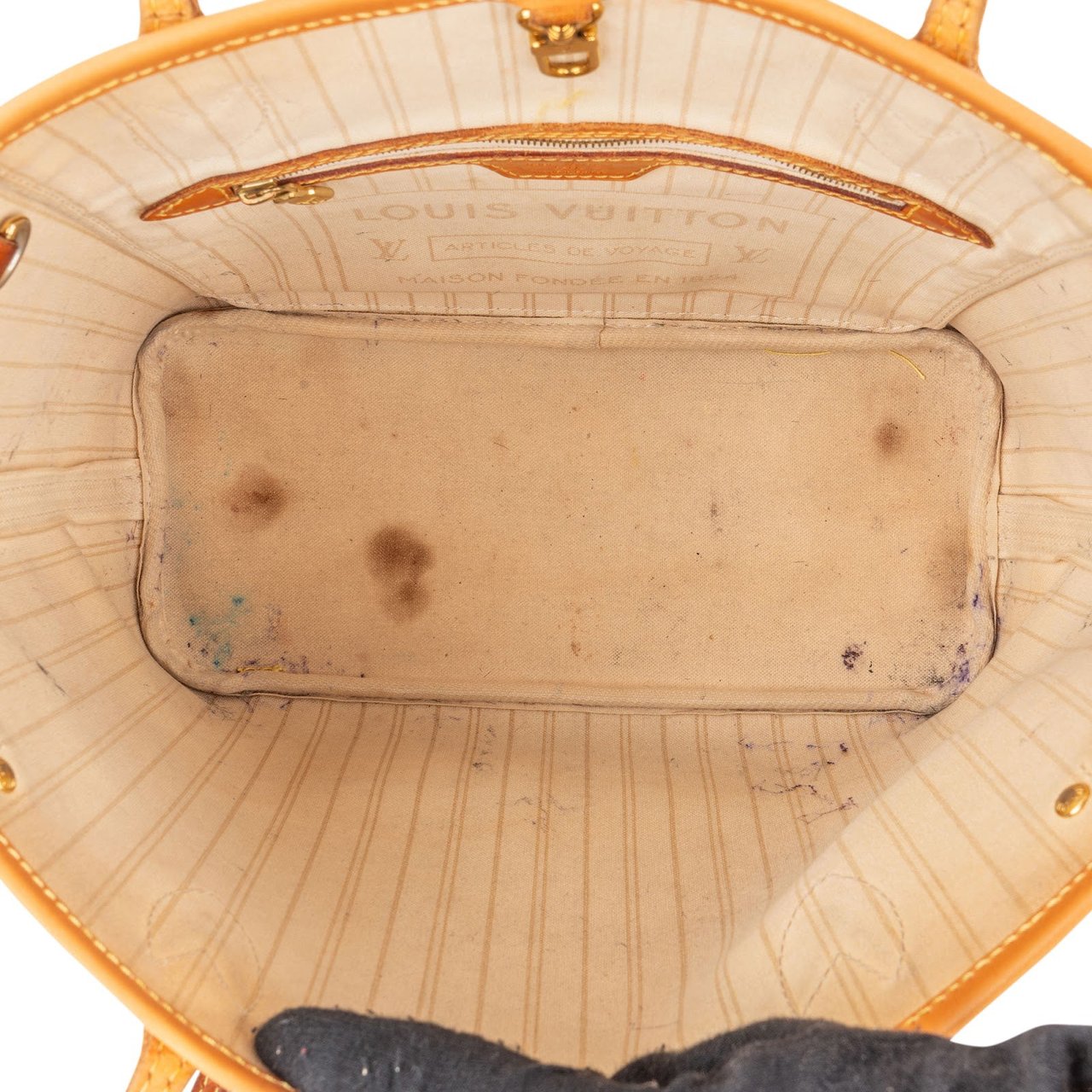 Louis Vuitton Louis Vuitton Monogram Damier Azur Neverfull PM Handbag Wit