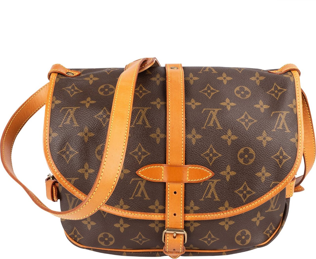 Louis Vuitton Monogram Canvas Saumur 30 Crossbody Bag Bruin