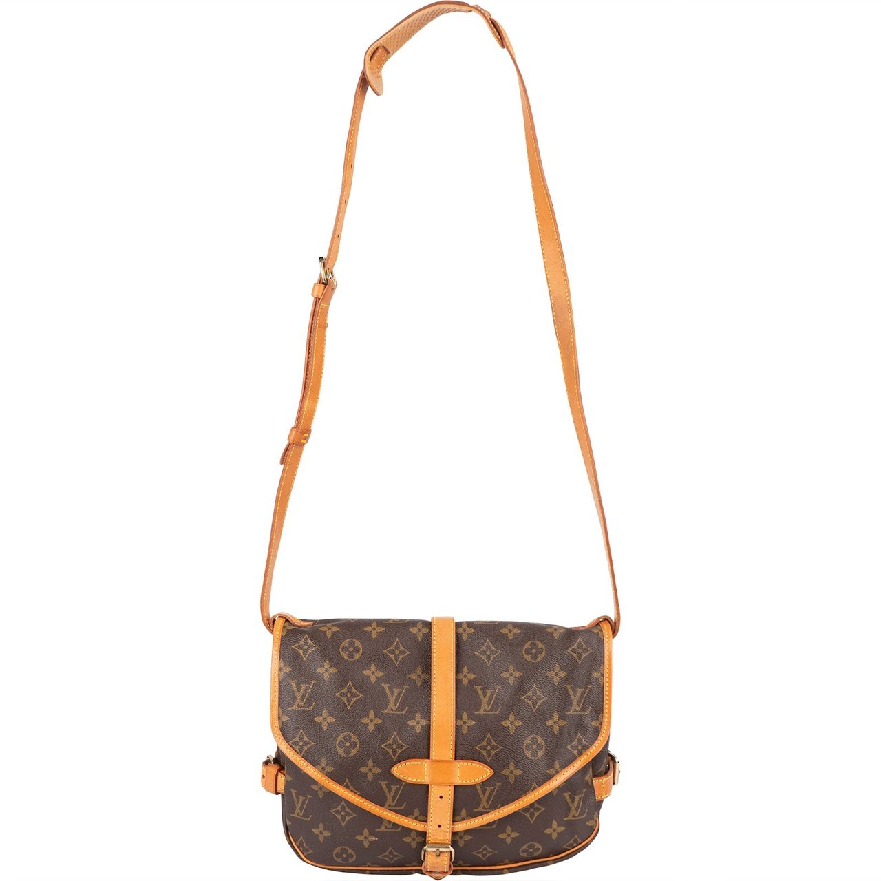 Louis Vuitton Monogram Canvas Saumur 30 Crossbody Bag Bruin