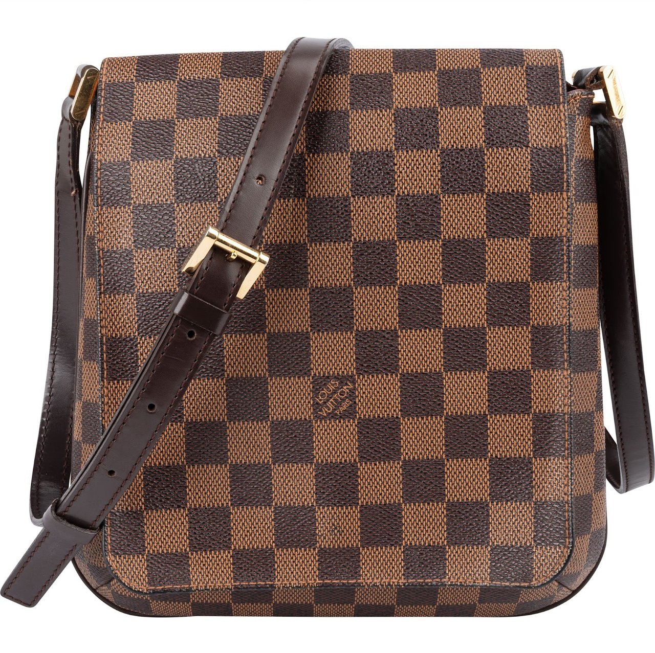 Louis Vuitton Damier Ebene Salsa Musette PM Crossbody Bag Bruin