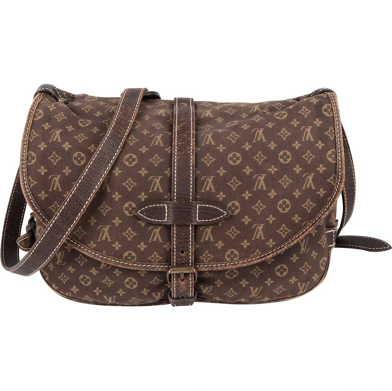 Louis Vuitton Louis Vuitton Monogram Mini Lin Saumur 30 Crossbody Bag Bruin