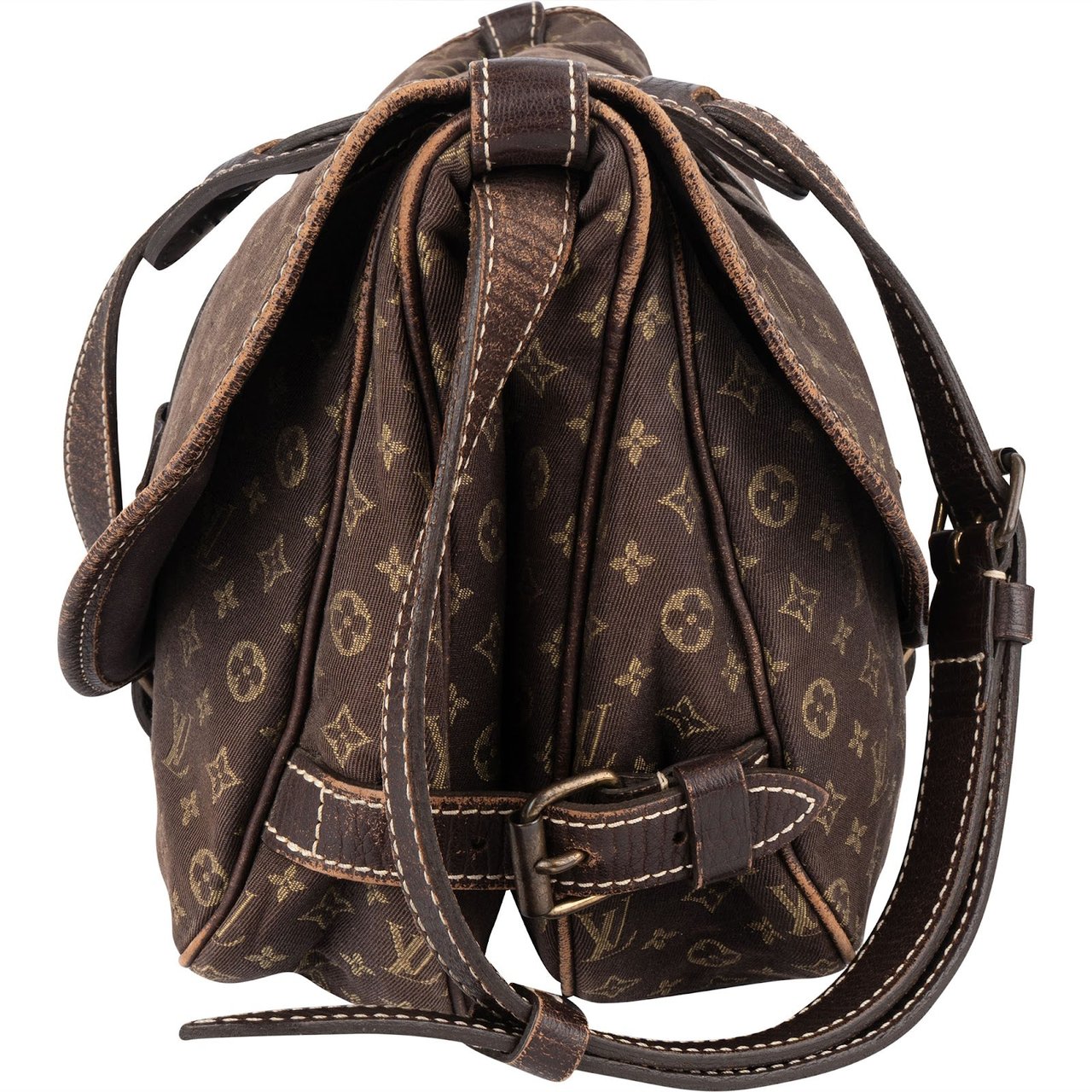 Louis Vuitton Louis Vuitton Monogram Mini Lin Saumur 30 Crossbody Bag Bruin