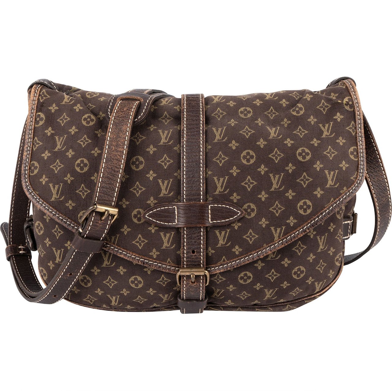 Louis Vuitton Louis Vuitton Monogram Mini Lin Saumur 30 Crossbody Bag Bruin