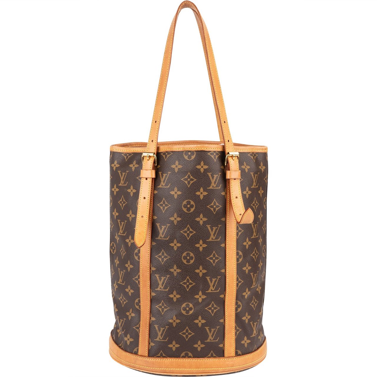 Louis Vuitton Monogram Canvas Bucket GM Shoulder Bag Bruin