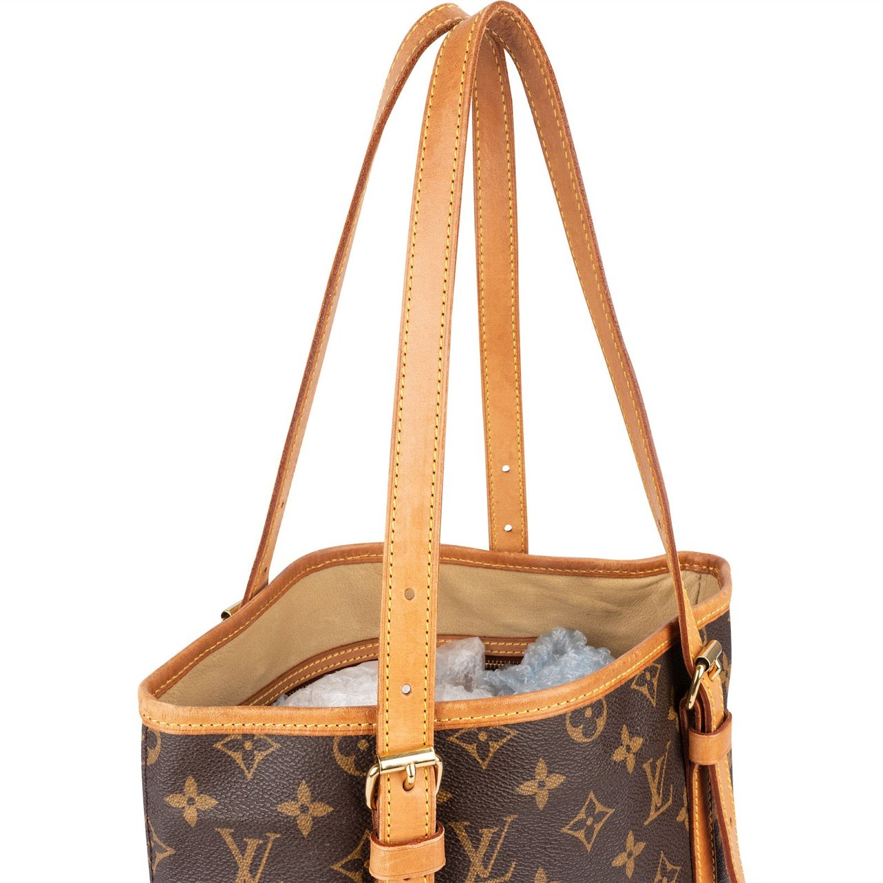 Louis Vuitton Monogram Canvas Bucket GM Shoulder Bag Bruin