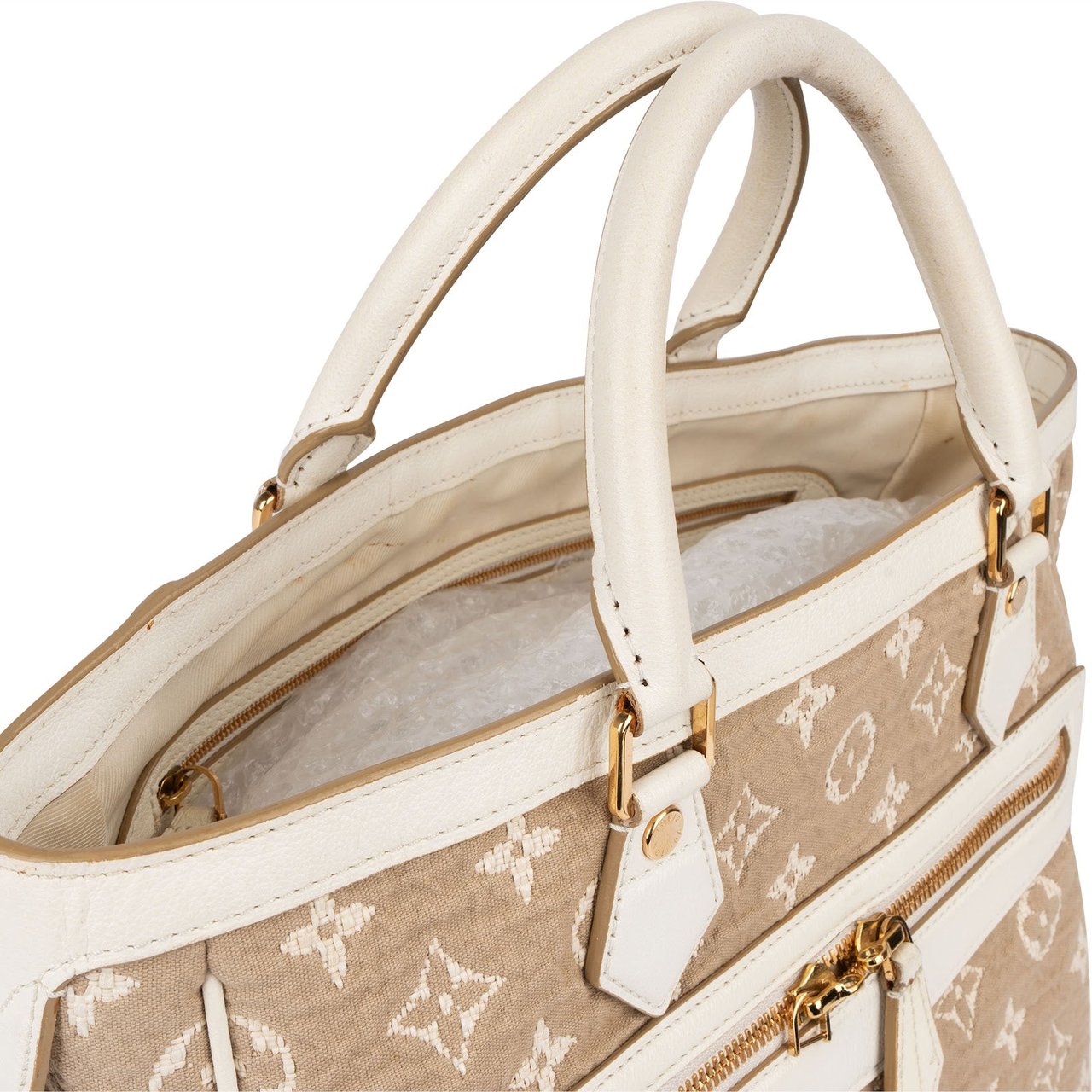 Louis Vuitton Louis Vuitton Monogram Denim Sabbia Cabas MM Handbag Beige