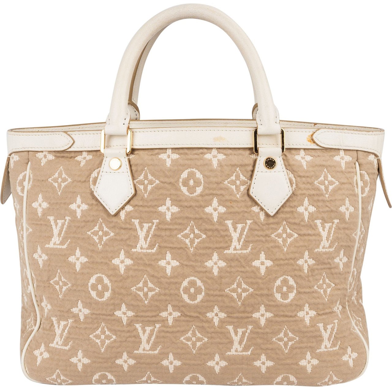 Louis Vuitton Louis Vuitton Monogram Denim Sabbia Cabas MM Handbag Beige
