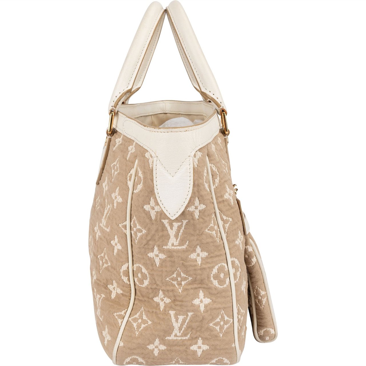 Louis Vuitton Louis Vuitton Monogram Denim Sabbia Cabas MM Handbag Beige