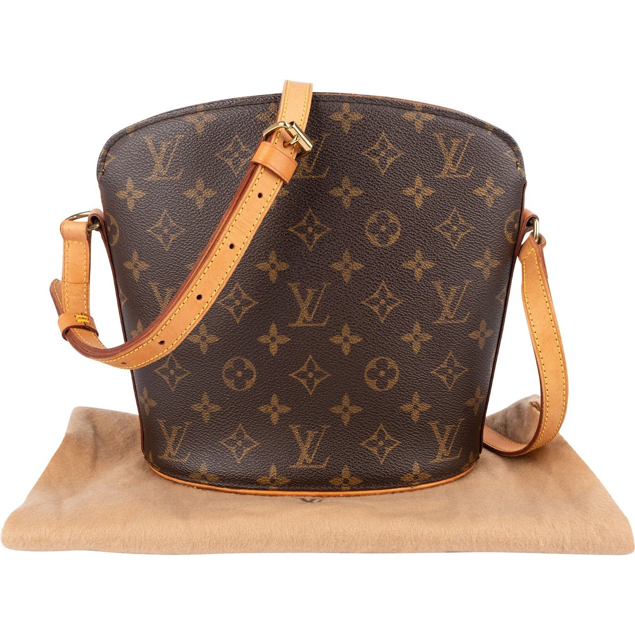 Louis Vuitton Louis Vuitton Monogram Canvas Drouot Crossbody Bag Bruin