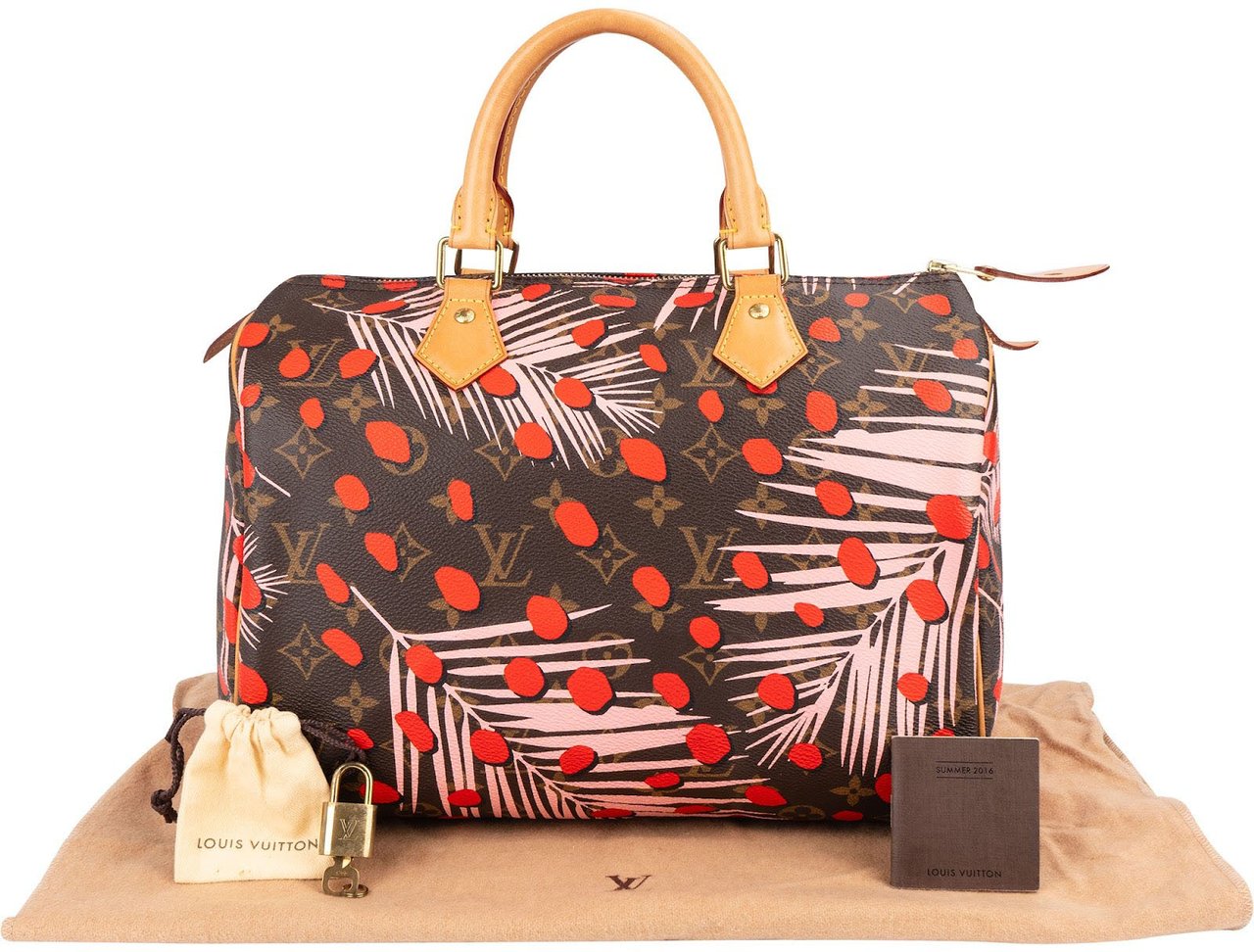 Louis Vuitton Limited Jungle Dots Monogram Speedy 30 Handbag Bruin