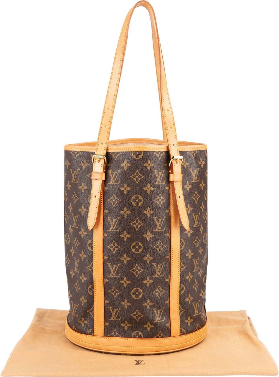 Louis Vuitton Monogram Canvas Bucket GM Shoulder Bag Bruin