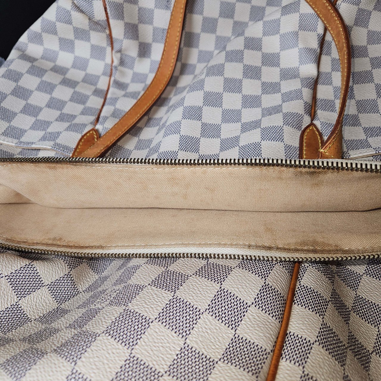 Louis Vuitton Monogram Damier Azur Canvas Totally GM Shoulder Bag Wit