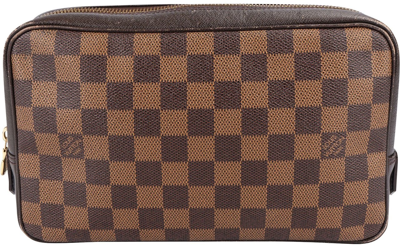 Louis Vuitton Louis Vuitton Monogram Damier Ebene Trousse Toilette 26 Clutch Bruin