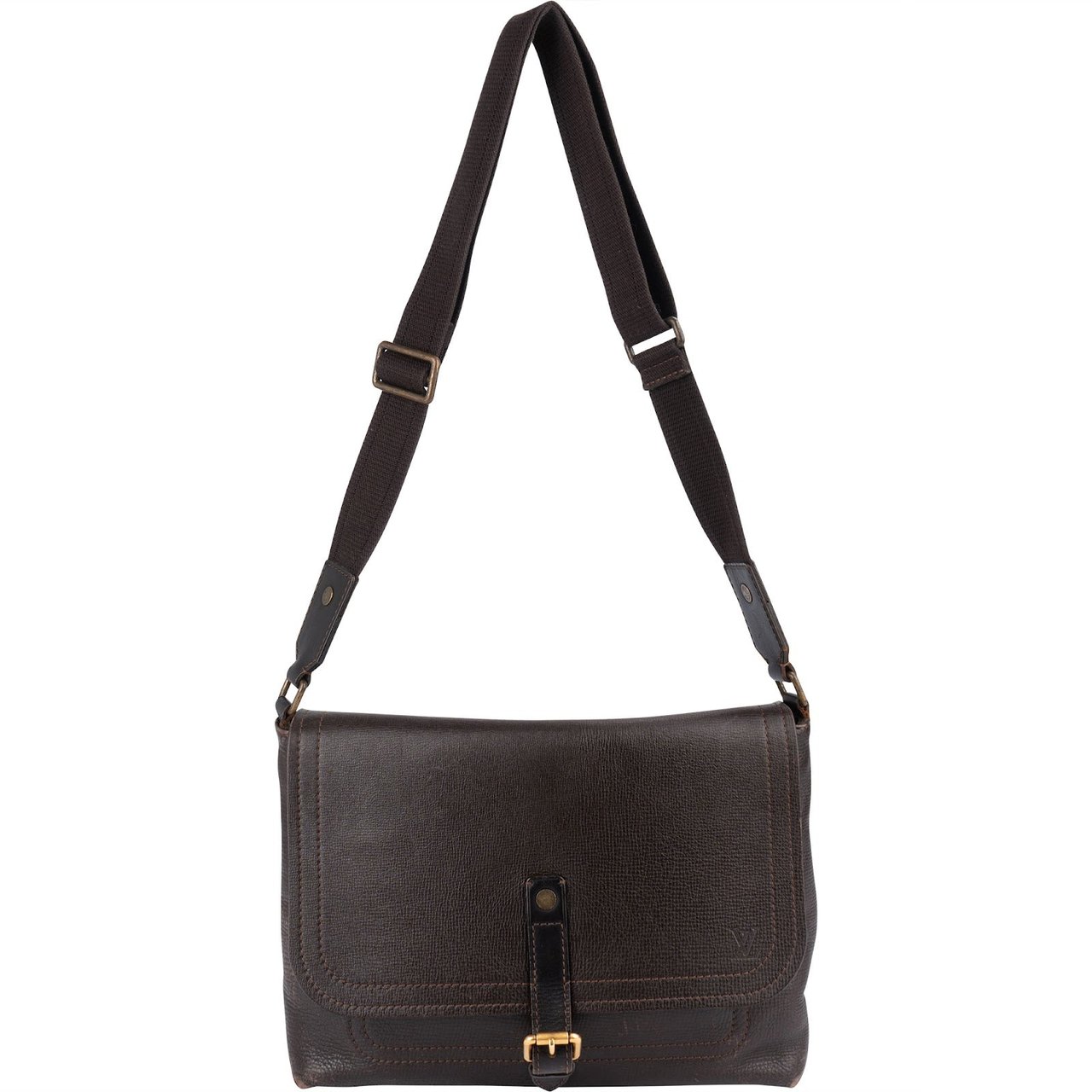 Louis Vuitton Leather Utah Leather Omaha Messenger Crossbody Bag Bruin