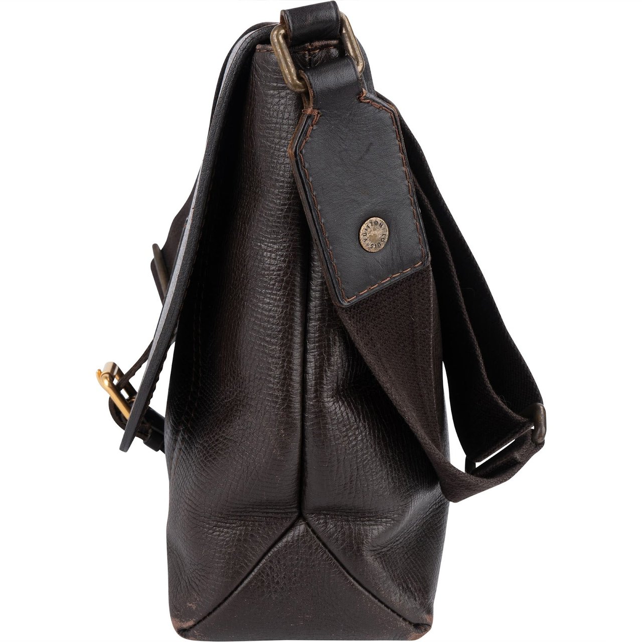 Louis Vuitton Leather Utah Leather Omaha Messenger Crossbody Bag Bruin