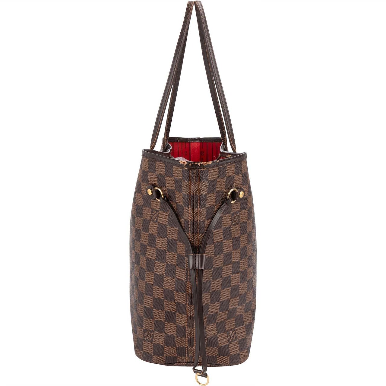 Louis Vuitton Monogram Damier Ebene Neverfull MM Shoulder Bag Bruin